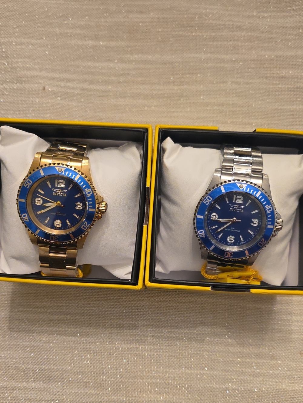 200.  Set Of Two- Invicta Men’s Pro Diver Blue Dial Watch - Gold & Silver Tone